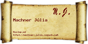 Machner Júlia névjegykártya